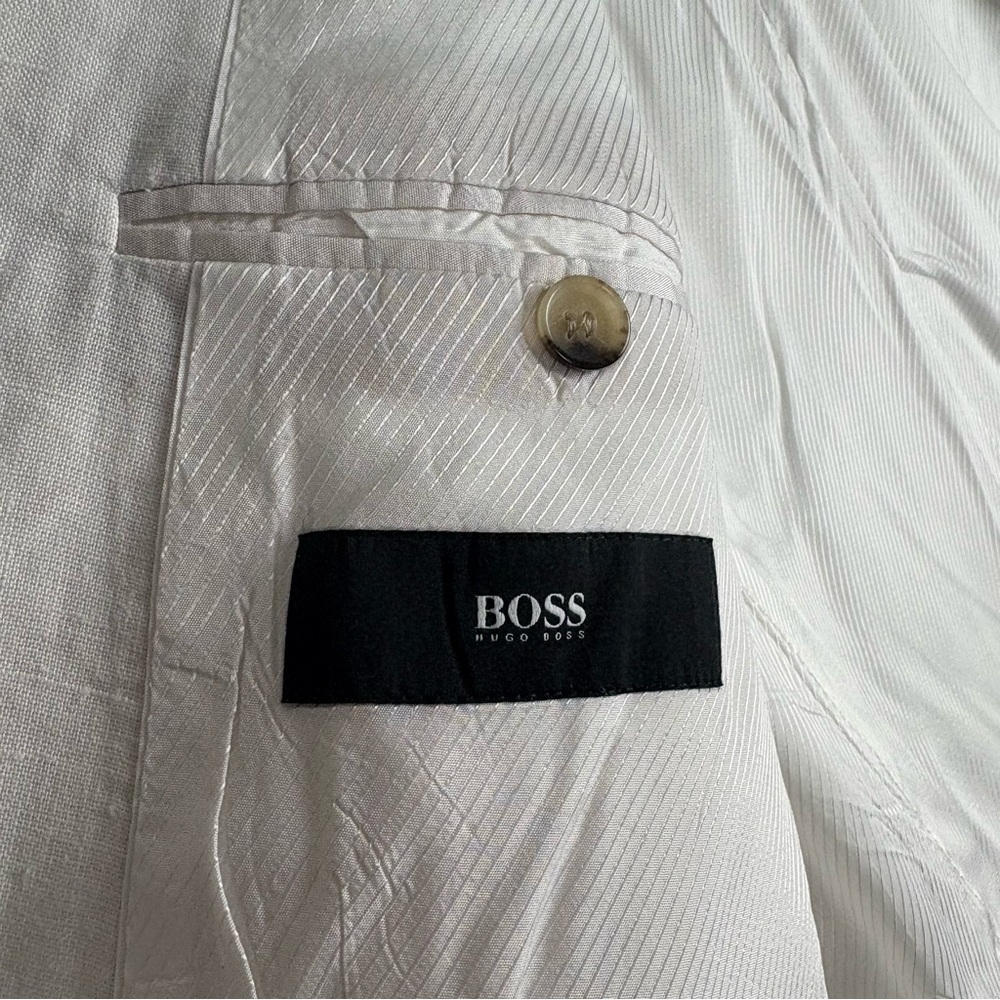 Hugo Boss White Linen Blend Sport Coat Blazer - Picture 2 of 16